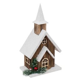 Kerstdorp Kerk 14xH27cm led