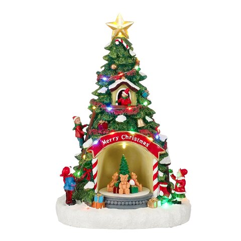 Kerstdorp Kerstboom 12x17x32cm