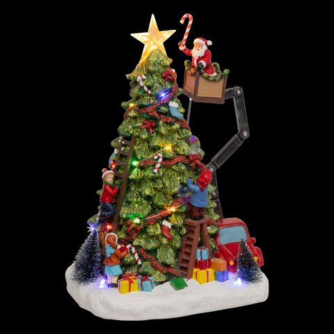 Kerstdorp kerstboom 39x27cm 27Led