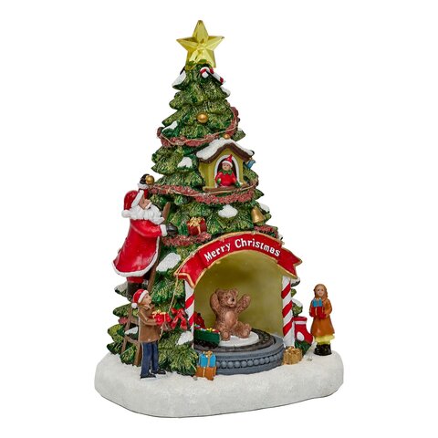 Kerstdorp - Kerstboom met beer 33Led