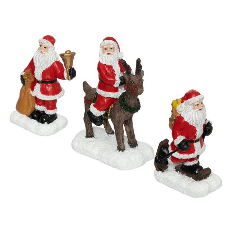 Kerstdorp kerstfigure 3stuks 2ass - afbeelding 1