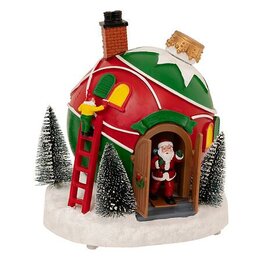 Kerstdorp Kerstman huis 19x22cm 4Led