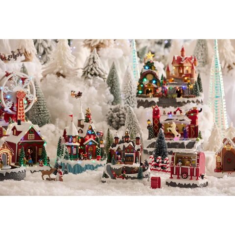 Kerstdorp Kerstman huis met trein - afbeelding 5