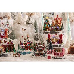 Kerstdorp Kerstman huis met trein - afbeelding 5