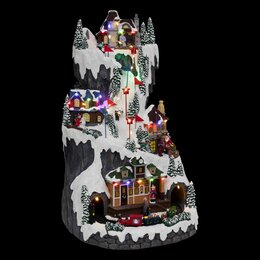 Kerstdorp skistation 35x52cm 34Led