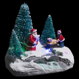 Kerstdorp sneeuw +boom 4ass