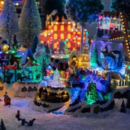 kerstdorp trein 31x19x19cm - afbeelding 3