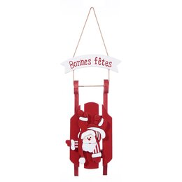 Kerstfigure op slee hout - afbeelding 2