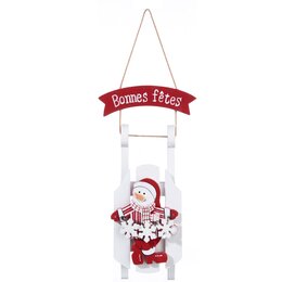 Kerstfigure op slee hout - afbeelding 3