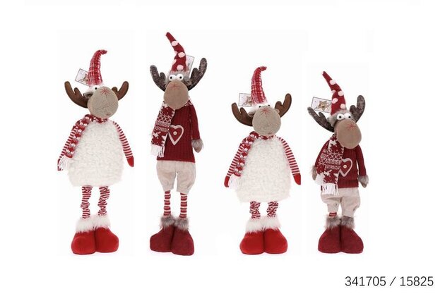 Kerstfiguur 18x10x80cm lange benen 2ass