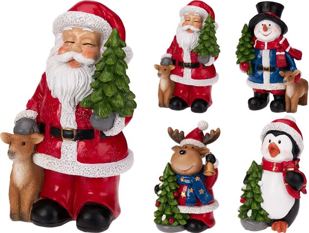 Kerstfiguur H16cm 4ass