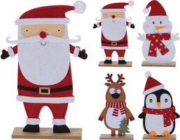 Kerstfiguur H31cm vilt 4ass