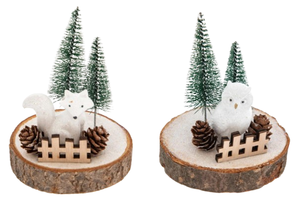 Kerstfiguur kb/uil kb/vos 8,5x8,5x10cm