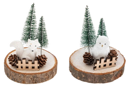 Kerstfiguur kb/uil kb/vos 8,5x8,5x10cm
