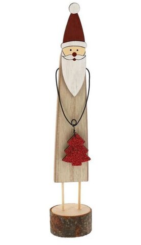 Kerstfiguur op stam H29,5cm hout