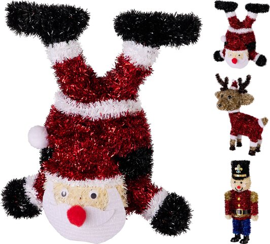 Kerstfiguur Tinsel H28cm 3ass