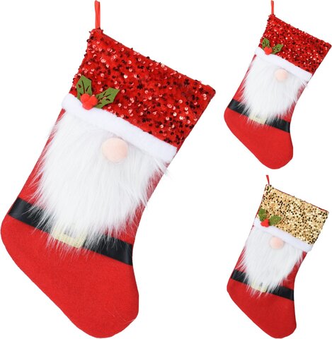 Kerstkous gnome met pailletten