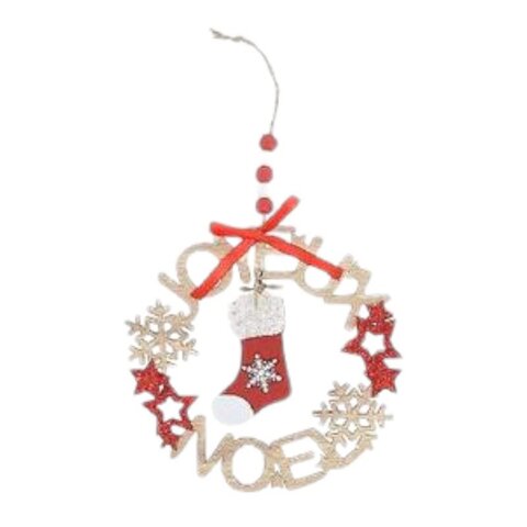 Kerstkrans 15x5x1cm 4ass