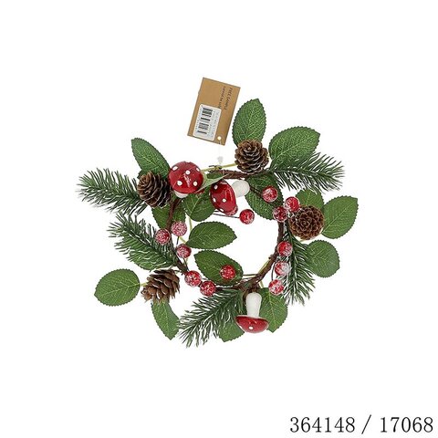 Kerstkrans mini D10cm bessen