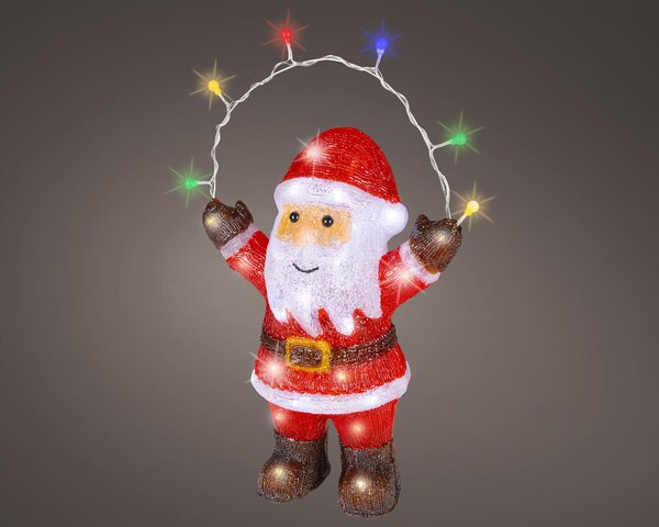 Kerstman 14x29x46cm acryl Led buiten