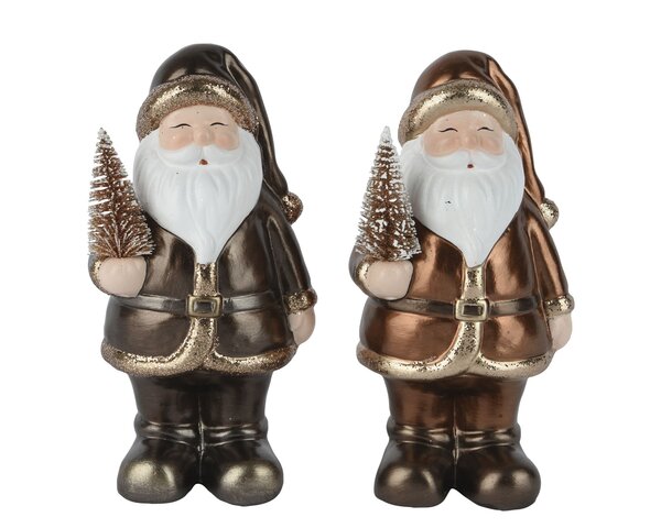 Kerstman 8x10x20cm terracotta 2ass