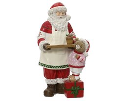 Kerstman Bakker 15xH34cm staand met beer