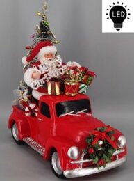 Kerstman in auto met boom LED 33x14x34