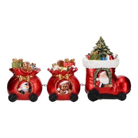 Kerstman in trein 50x12x25cm Led