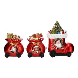 Kerstman in trein 50x12x25cm Led