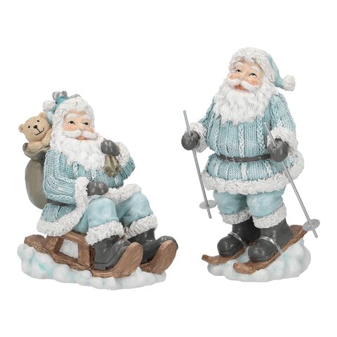 Kerstman op ski 11x20cm 2ass
