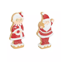 Kerstman-vrouw H18cm 2ass