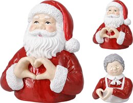 Kerstman/vrouw H21cm 2ass