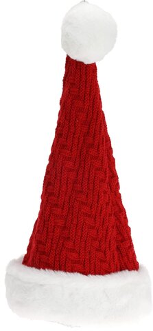 Kerstmuts luxe gebreid rood