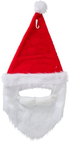 Kerstmuts met baard 30x65cm rood