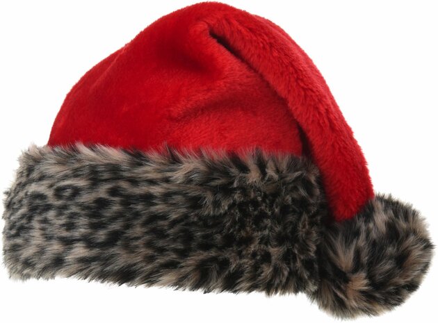 Kerstmuts met bont H40cm