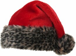 Kerstmuts met bont H40cm
