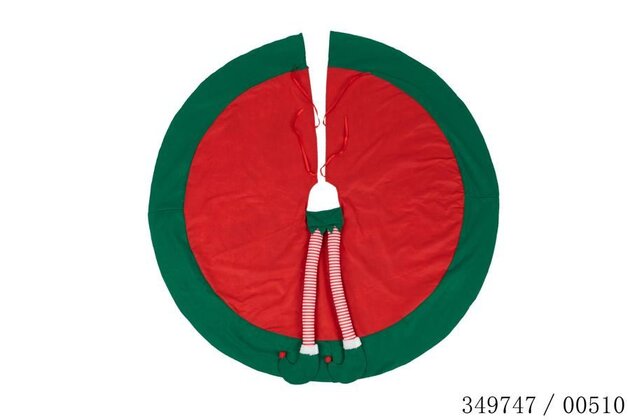 Kerstrok elfje D120cm - rood+groen