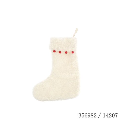 Kerstsok 30x38cm pluche sherpa