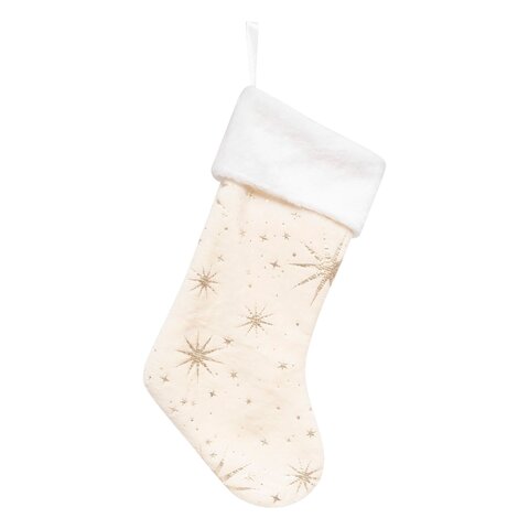 Kerstsok H45cm met ster goud