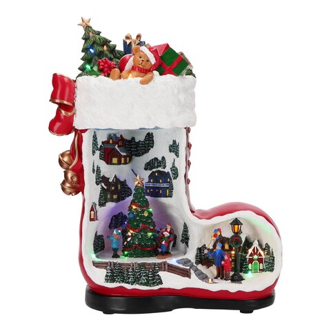 Kerstsok Kerst scene 35x20x43cm Led
