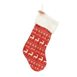 Kerstsok rood met rendier