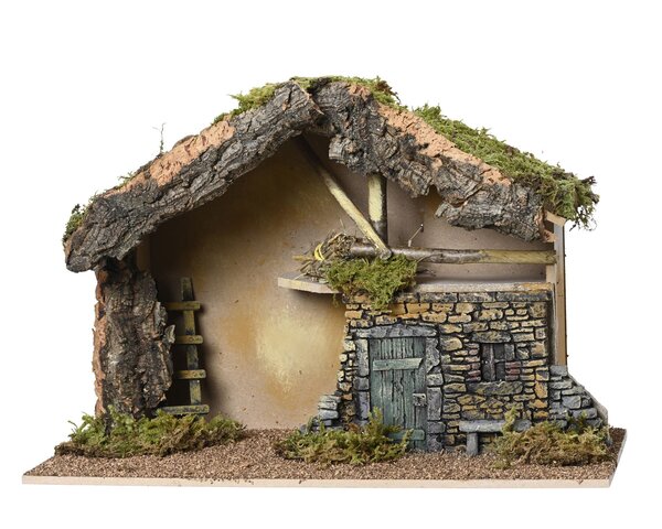 Kerststal 48x22x32cm hout