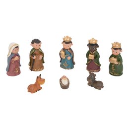 Kerststal figuur H8cm 8stuks