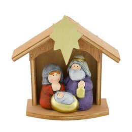 Kerststal keramiek figuur 15x6x16cm