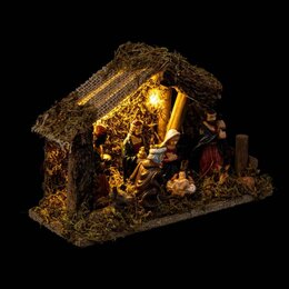 Kerststal led +7 figuurtjes 20x13cm - afbeelding 3