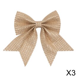 Kerststrik 12x13cm 3stuks - goud