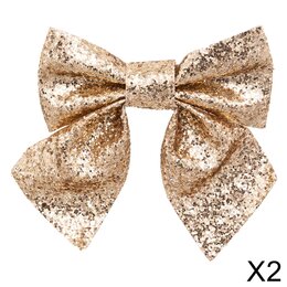Kerststrik 16x14cm 2stuks goud