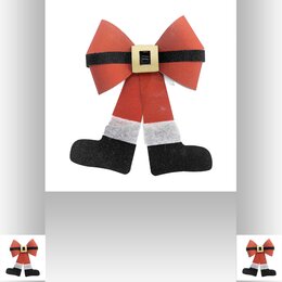 Kerststrik Kerstman 23x30cm - afbeelding 3