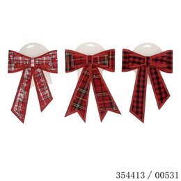 Kerststrik Scottisch 20x24cm stof 3ass