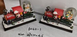 Kersttrein met sneeuwbol 27x10x16,5cm